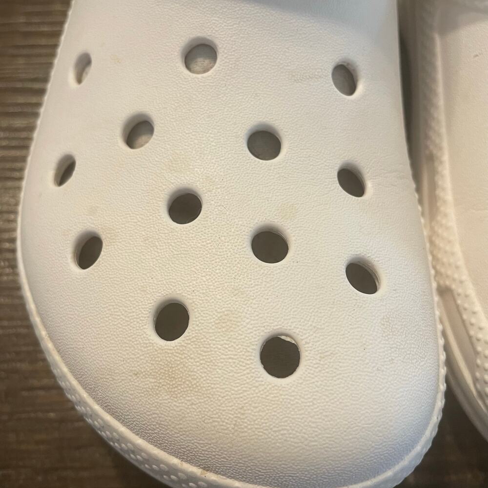 CROCS Classic Lined Clogs White With Gray Liner Size M/5 W/7 - Picture 4 of 11
